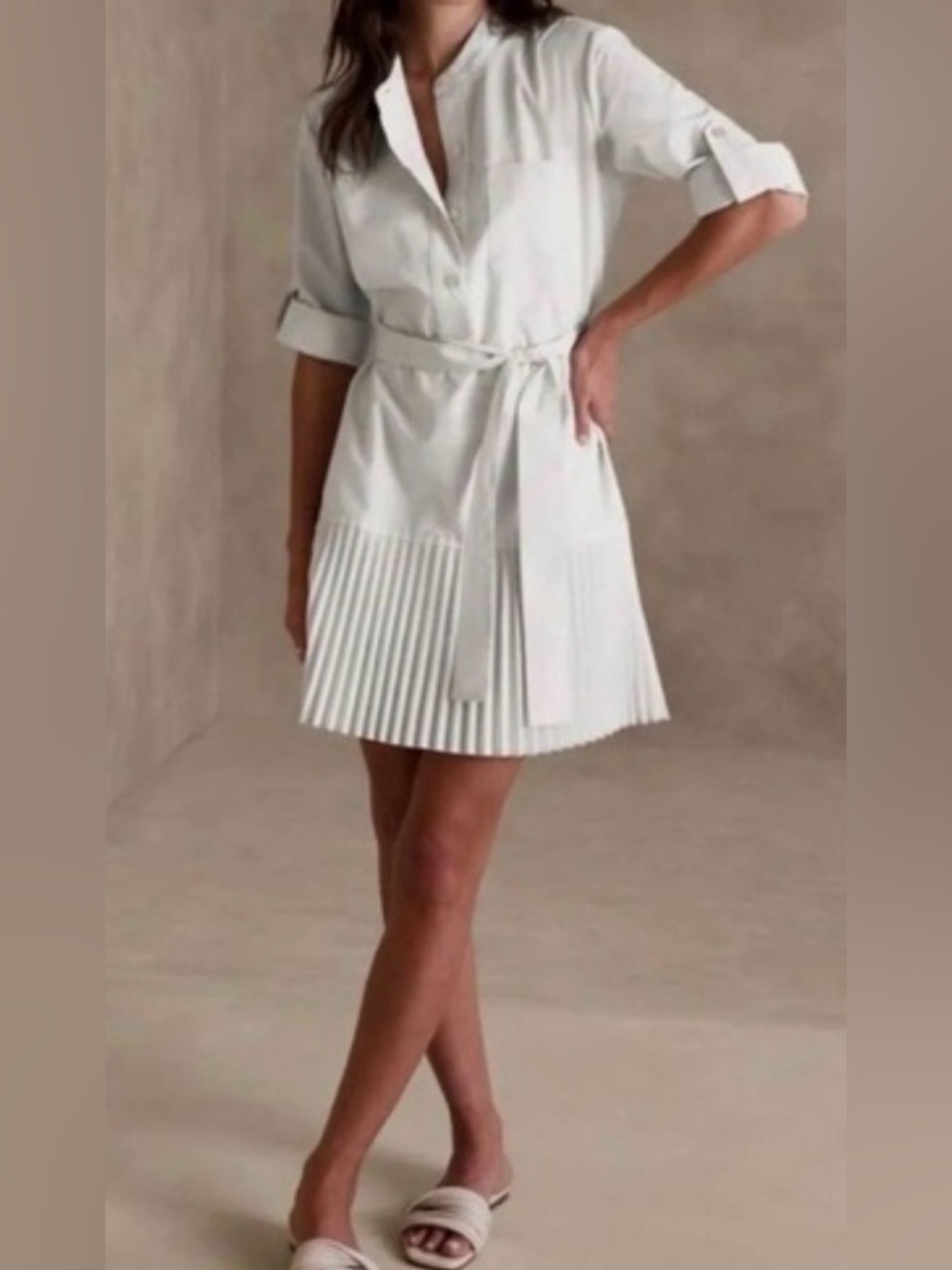 Banana Republic White Mini SHIRTDRESS